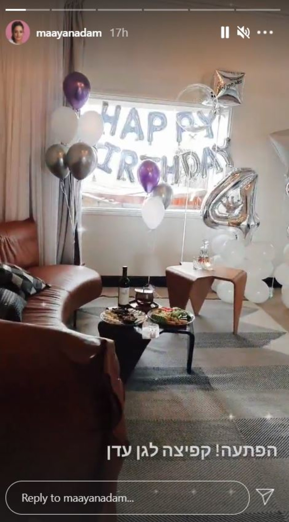 קישטה לכבודו (צילום: צילום מסך אינסטגרם)