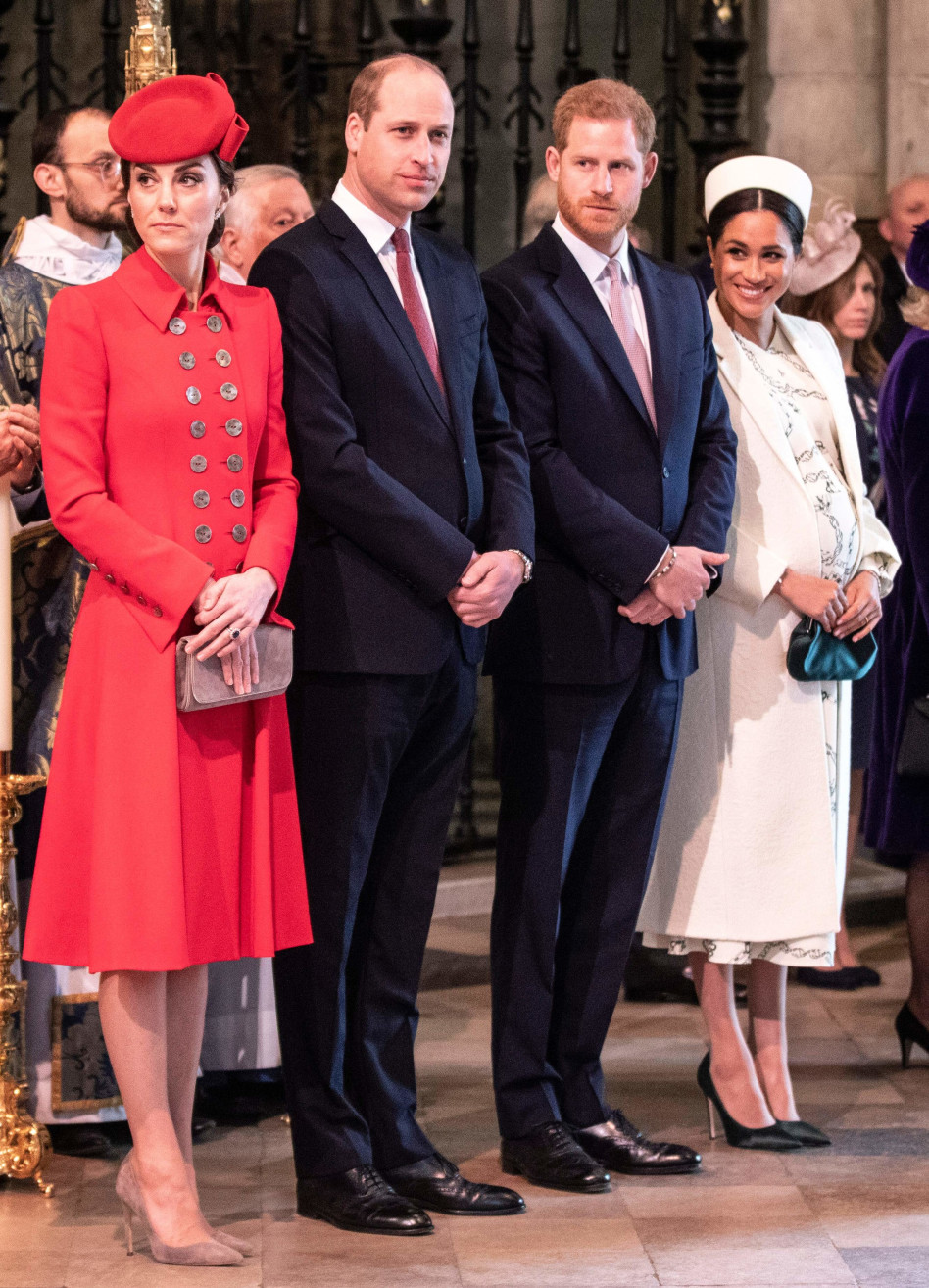 מייגן מרקל, הנסיך הארי, הנסיך וויליאם, קייט מידלטון (צילום: gettyimages, RICHARD POHLE )