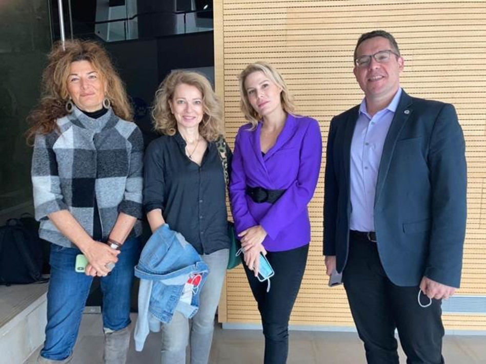 &nbsp;עמוס אלעד, קארן שווק, קרן שקד, וסיגלית בן-חיון (צילום: נאוה טרסי)