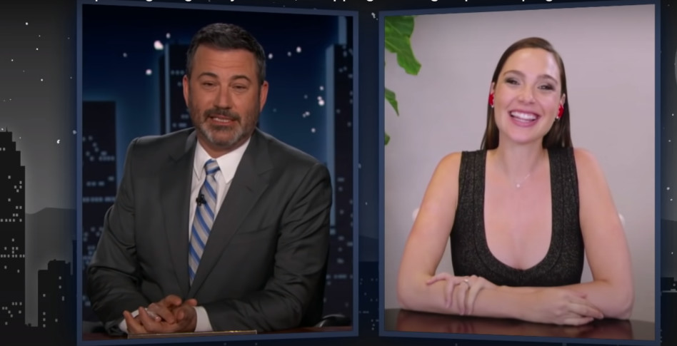 גל גדות, ג'ימי קימל (צילום: צילום מסך יוטיוב)