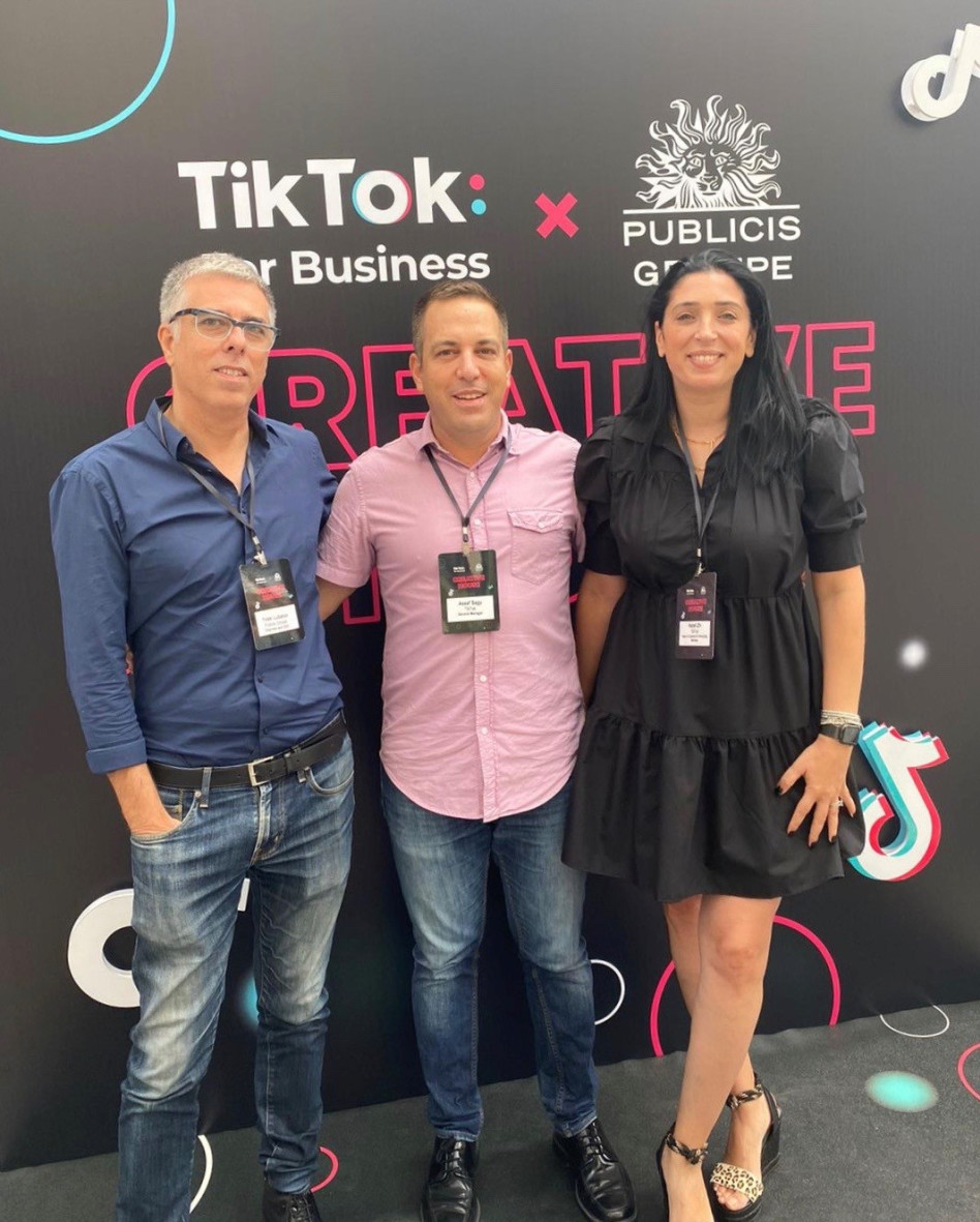 נטלי זיו, אסף שגיא ויוסי לובטון&nbsp; (צילום: באדיבות טיקטוק ישראל)