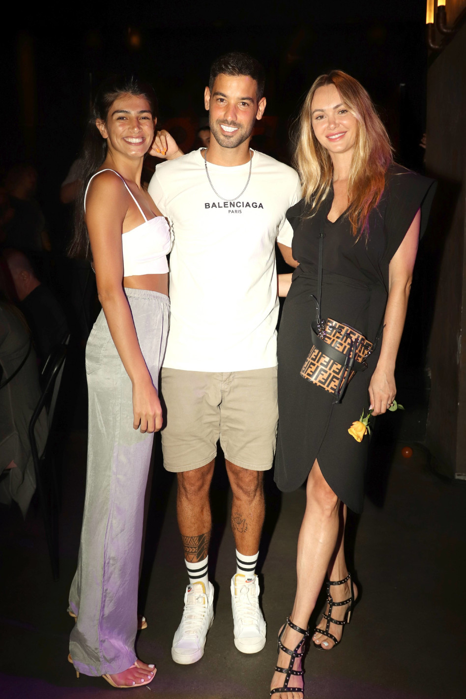 עם האקסית והנוכחית. קסניה טרנטול, עמרי בן נתן, אופק זברו (צילום: אור גפן)