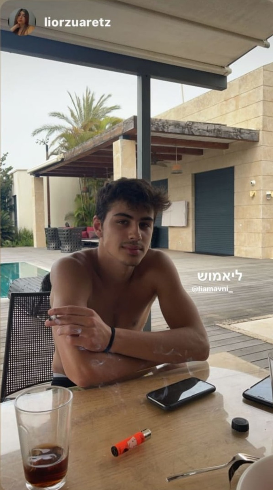 ליאם אבני (צילום: צילום מסך אינסטגרם)