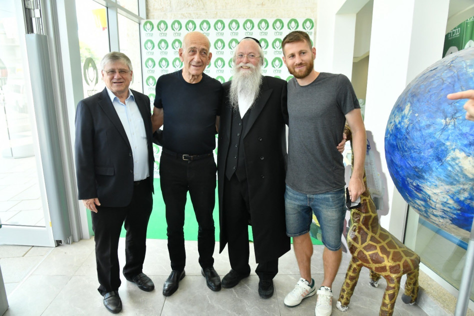 שרן ייני, יהודה מרמורשטיין, אהוד אולמרט וראובן שיף (צילום: ברוך צייגר)