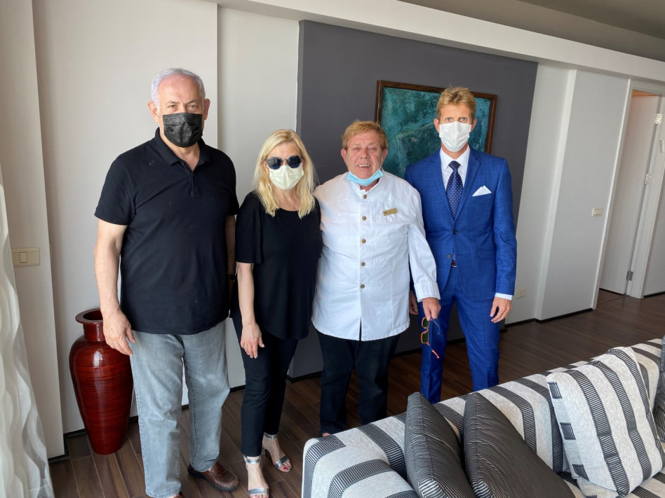 בן ינובר, צחי נוי, שרה נתניהו, בנימין נתניהו (צילום: באדיבות דן כרמל)