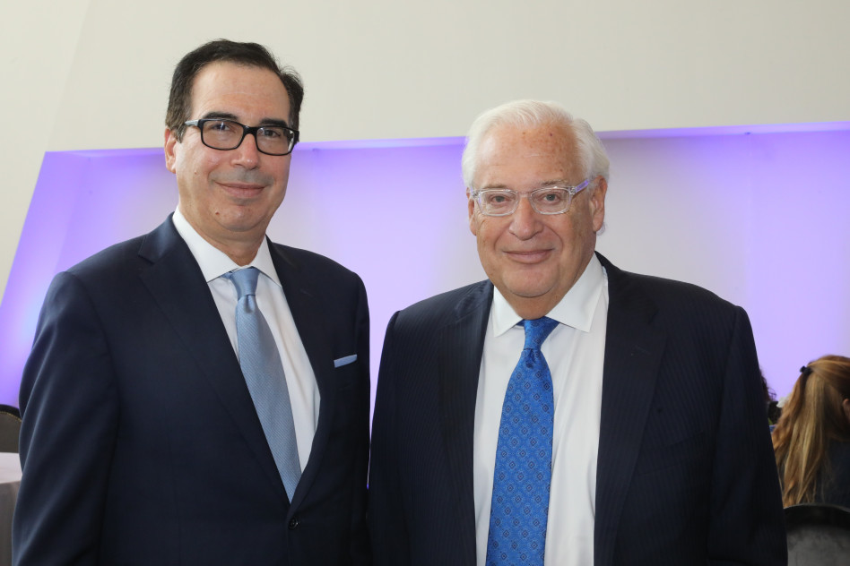 דיוויד פרידמן שגריר ארה''ב לשעבר וסטיב מנושין מזכיר האוצר של ארה''ב לשעבר (צילום: אבשלום ששוני, מארק ישראל סלם)