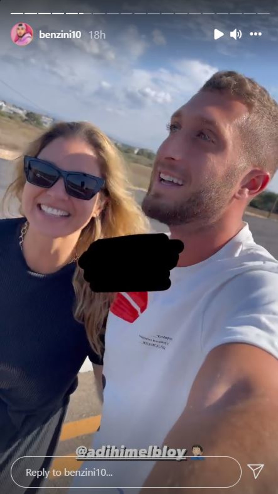 בן זיני, עדי הימלבלוי (צילום: צילום מסך אינסטגרם)