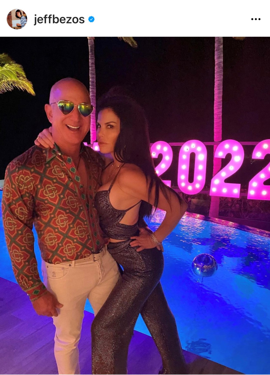 לורן סאנצ'ז וג'ף בזוס   (צילום: צילום מסך אינסטגרם)