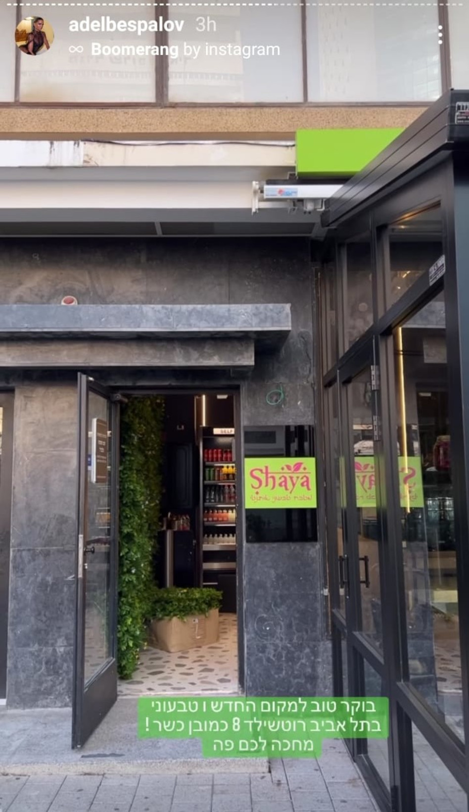 המסעדה החדשה של אדל בספלוב (צילום: צילום מסך אינסטגרם)