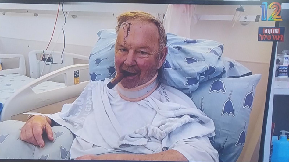 יגאל שילון לאחר התאונה (צילום: צילום מסך ערוץ 12)