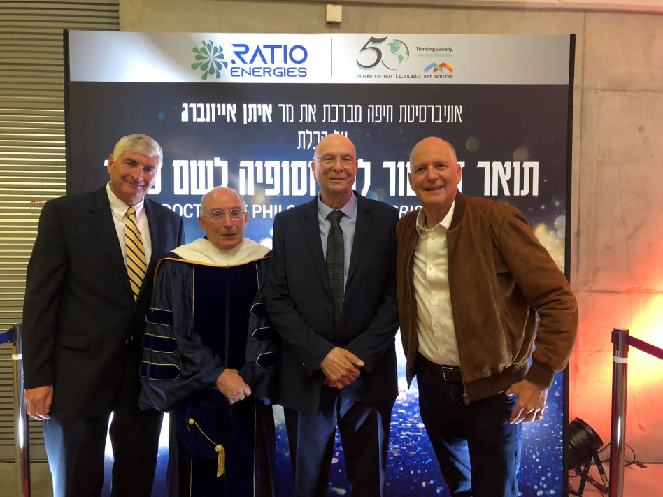 ליגד רוטלוי, איתן אייזנברג, פרופ' רון רובין ויגאל לנדאו (צילום: נועם לויתן)