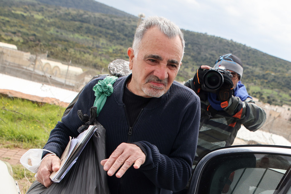 משה איבגי עם שחרורו ממאסר (צילום: דוד כהן, פלאש 90)