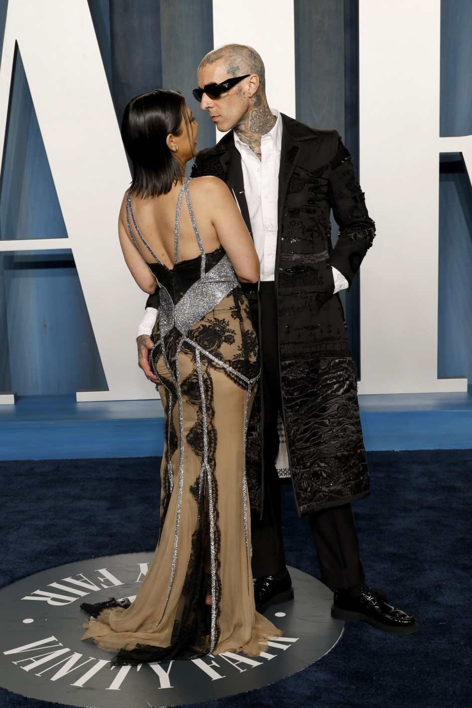 טראוויס בארקר, קורטני קרדשיאן (צילום: Frazer Harrison.GettyImages)