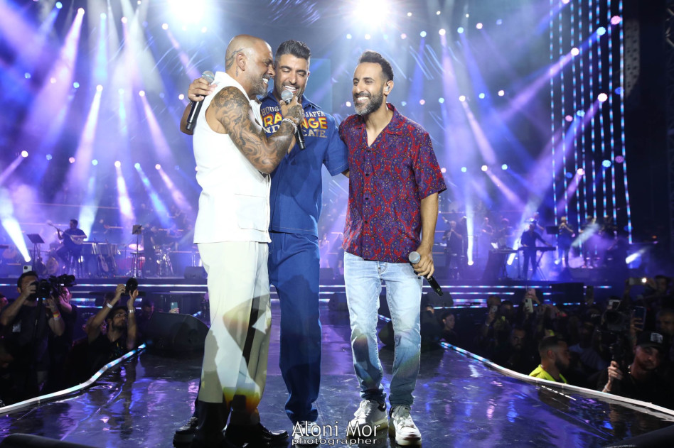 אייל גולן ומשה פרץ (צילום: אלוני מור)