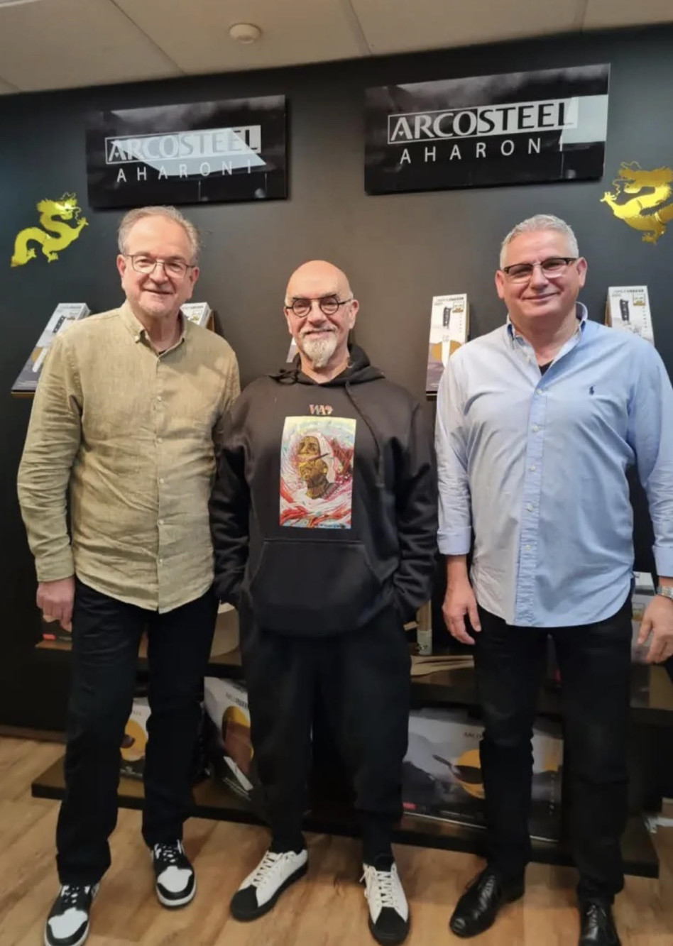 אילן עזרא, ישראל אהרוני ודני זיגרייך (צילום: ירון נתן)