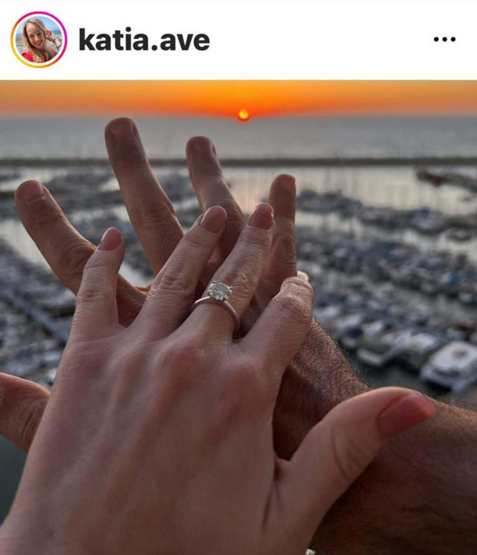 טבעת האירוסין של קטיה אברבוך (צילום: צילום מסך אינסטגרם)