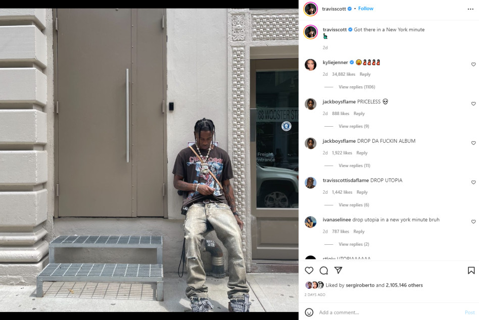 קיילי ג'נר, טראוויס סקוט (צילום: צילום מסך אינסטגרם)