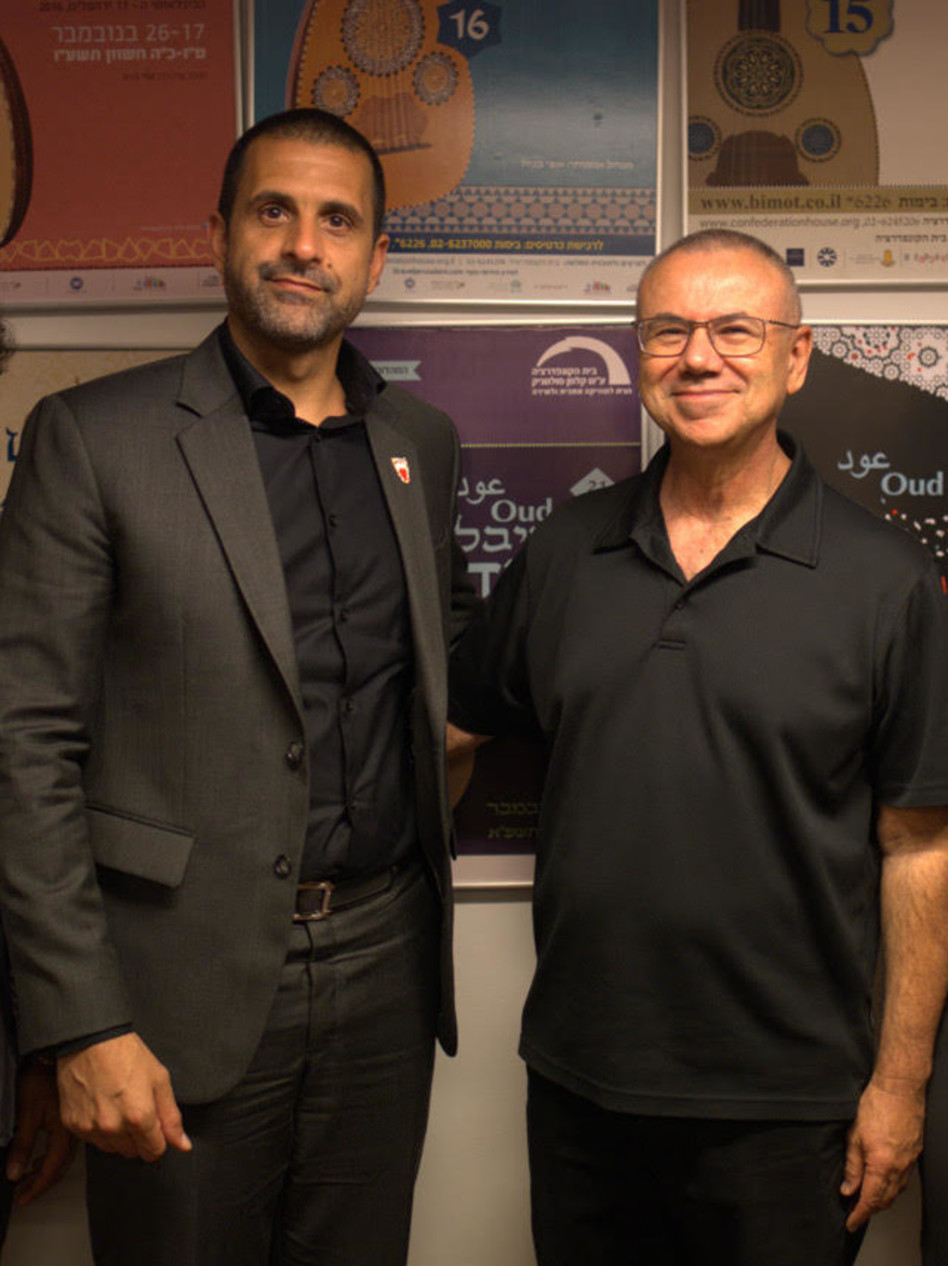 אפי בניה וח׳אלד יוסוף אלג׳להמה (צילום: אליה חנוכייב)