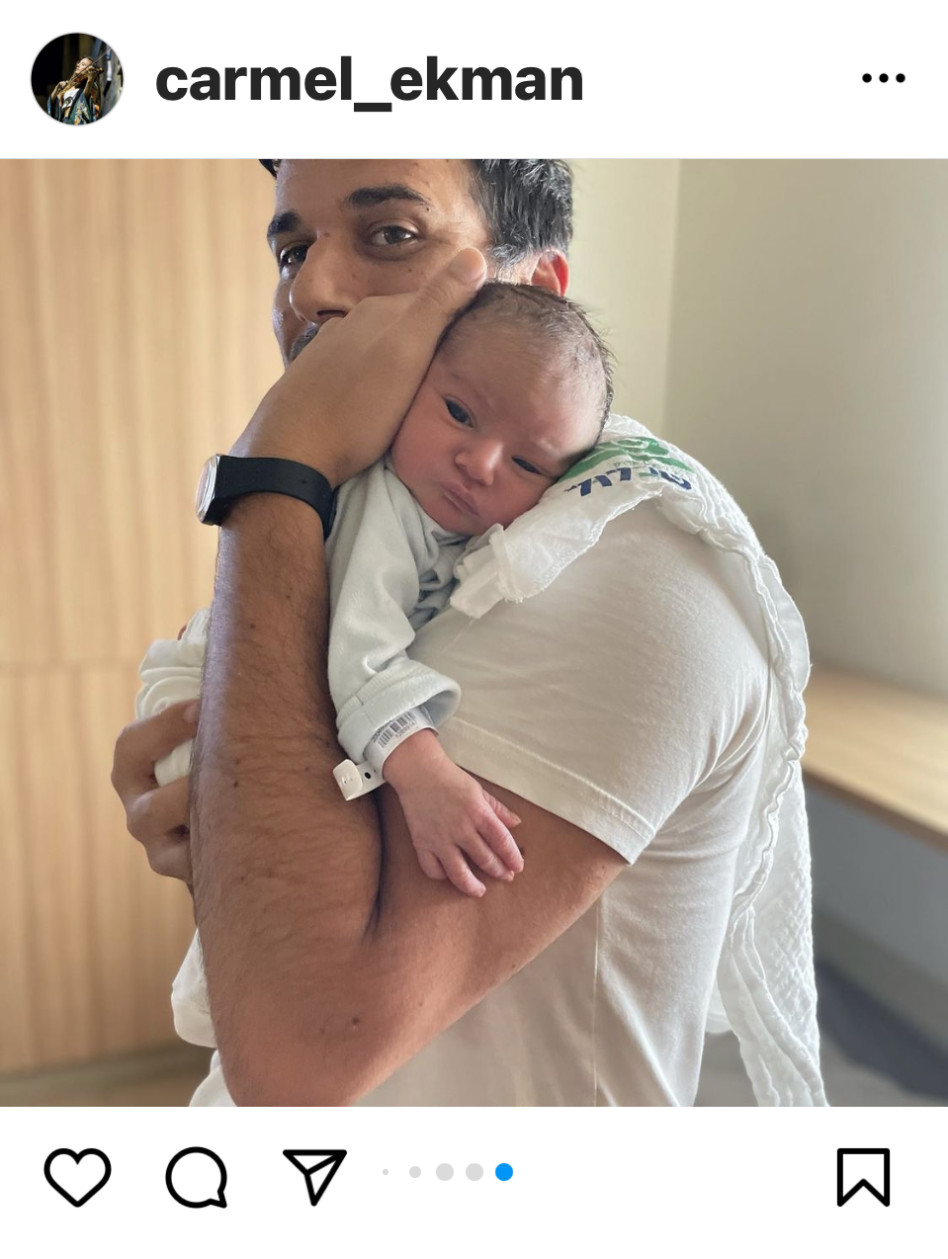 בעלה של כרמל והבייבי הקטן  (צילום: צילום מסך אינסטגרם)