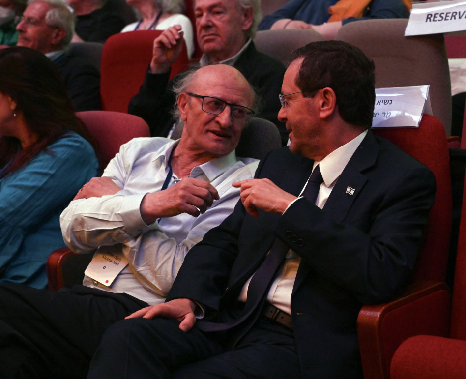 יצחק הרצוג ומשה אידל (צילום: חיים צח לע''מ)