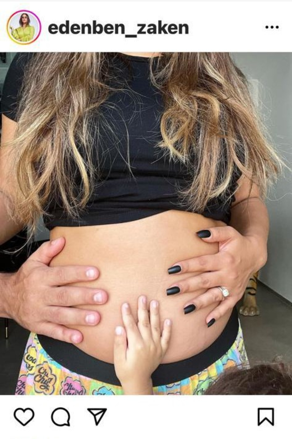 עדן בן זקן חושפת היריון שני (צילום: צילום מסך אינסטגרם)