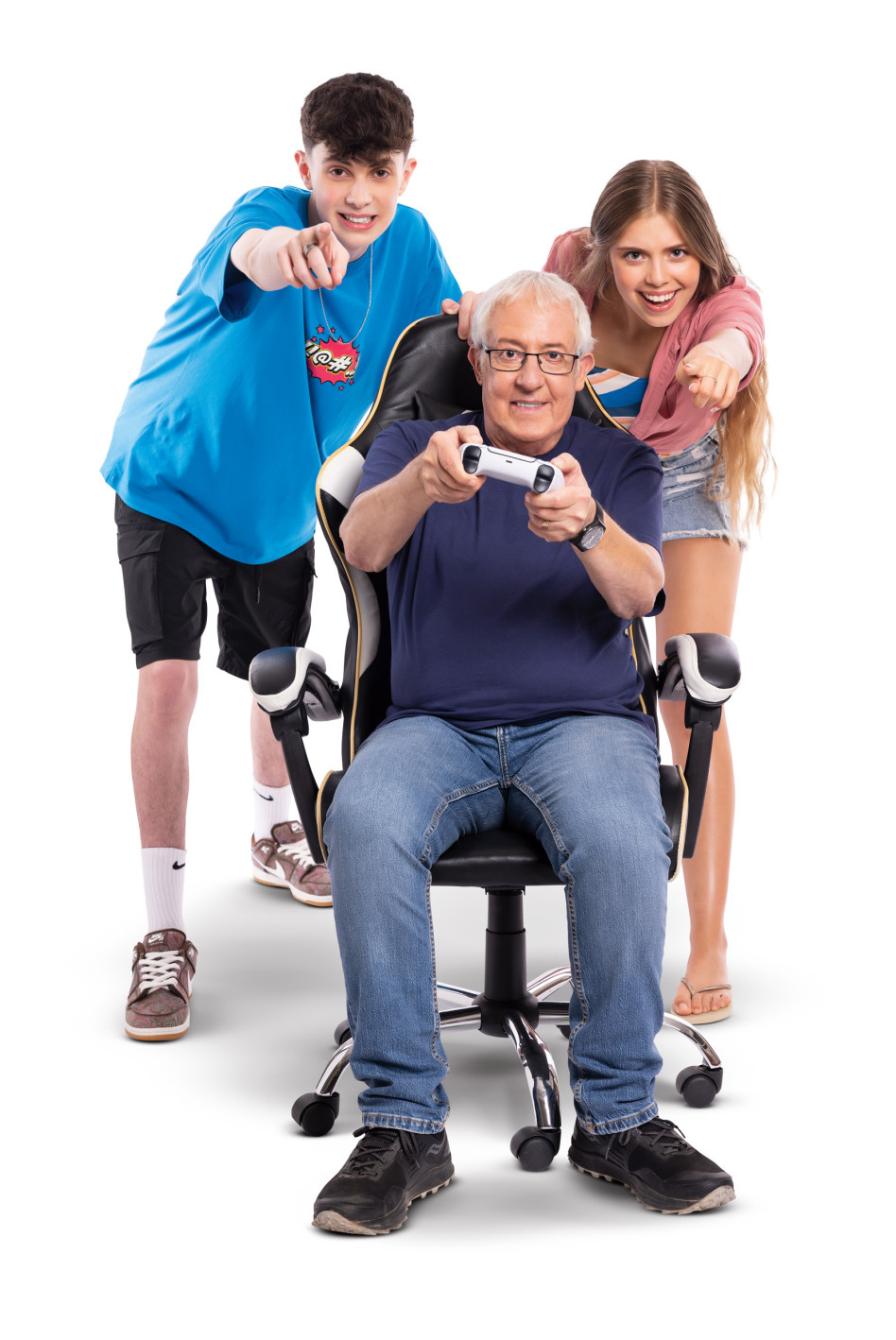 מישל דדשוב, גידי גוב ונועם פורטמן (צילום: ליאור נורדמן)