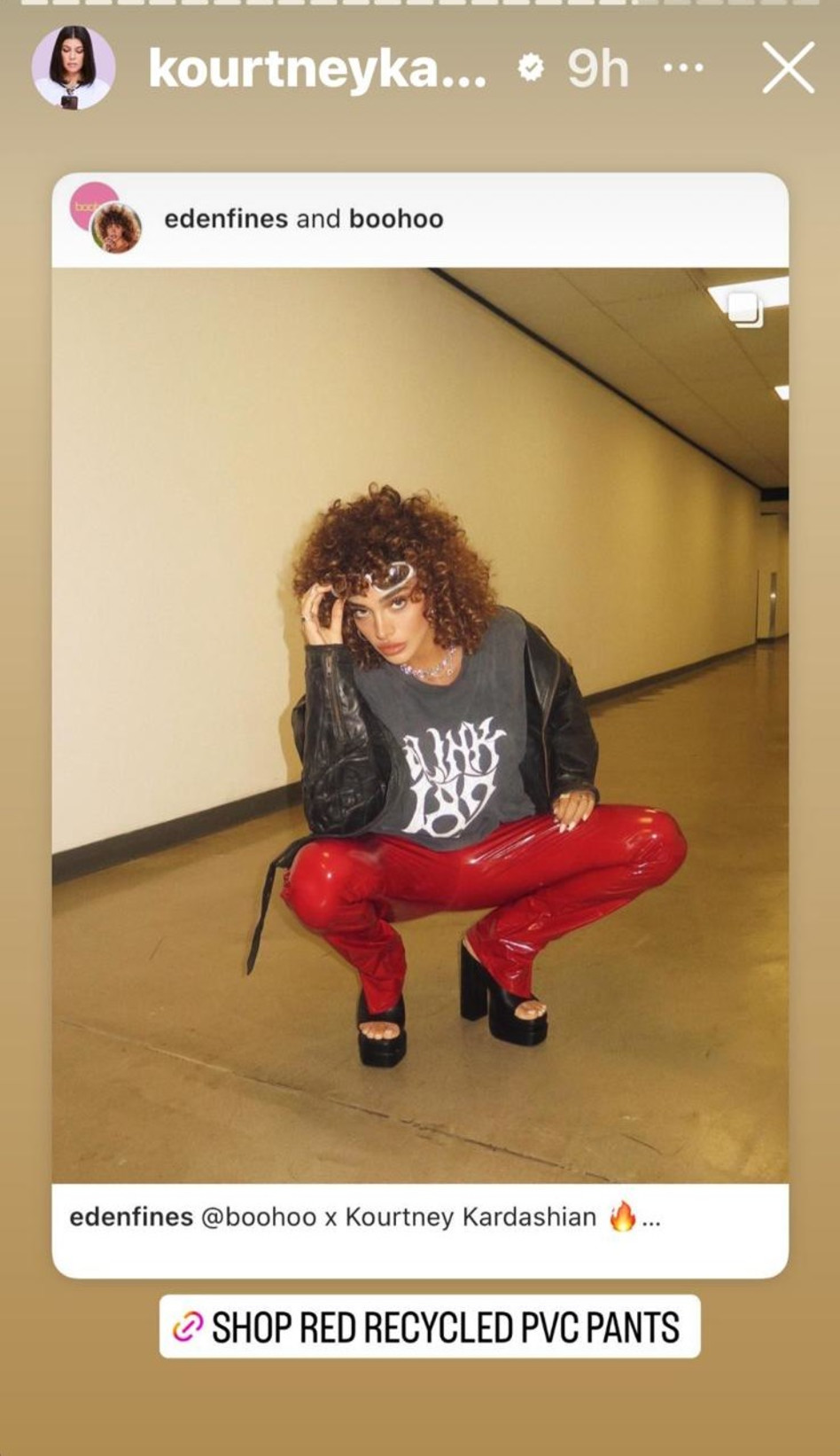 קורטני קרדשיאן, עדן פינס (צילום: צילום מסך אינסטגרם)