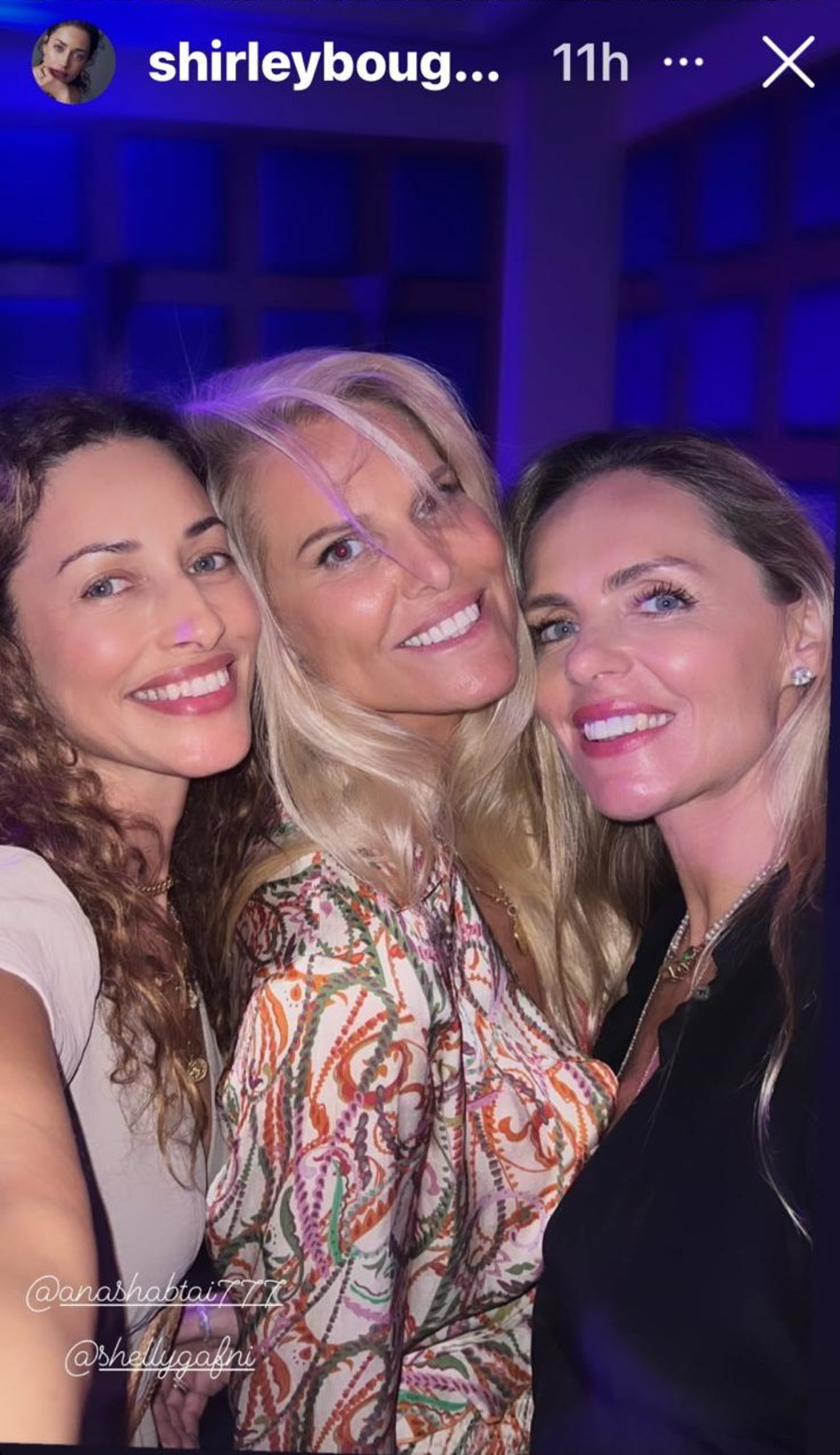 אנה שבתאי, שלי גפני ושירלי בוגנים (צילום: צילום מסך אינסטגרם)