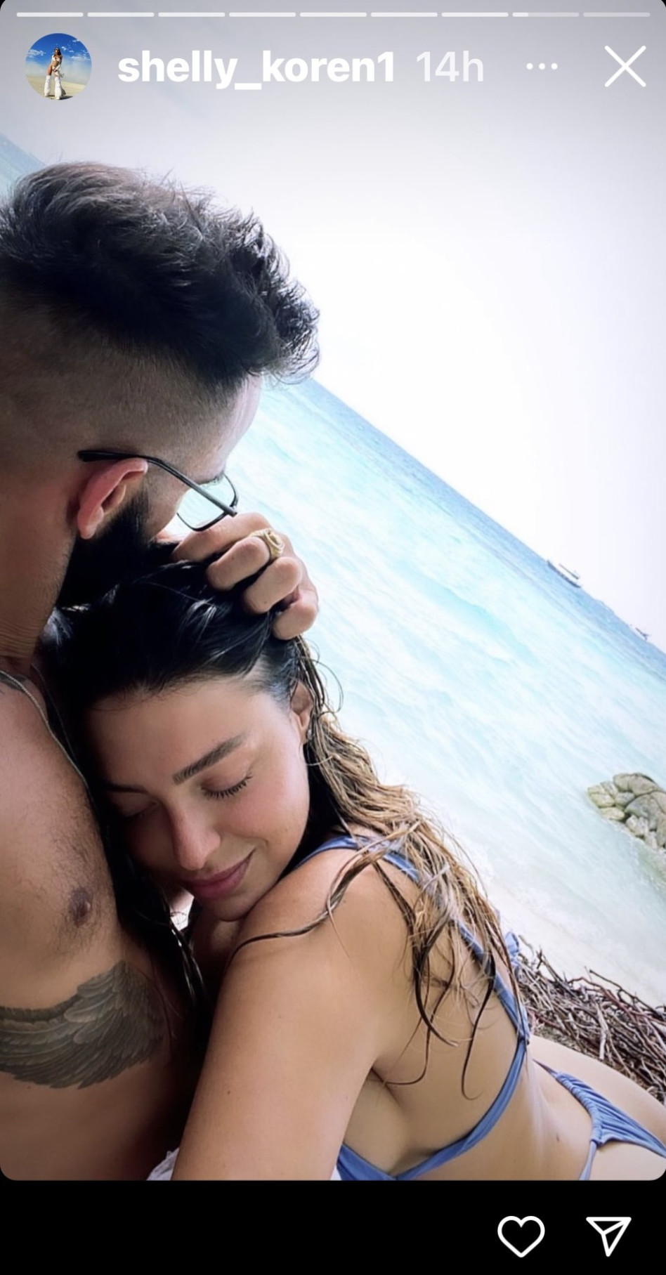 אליאב אוזן ובת הזוג שלי קורן (צילום: צילום מסך אינסטגרם)