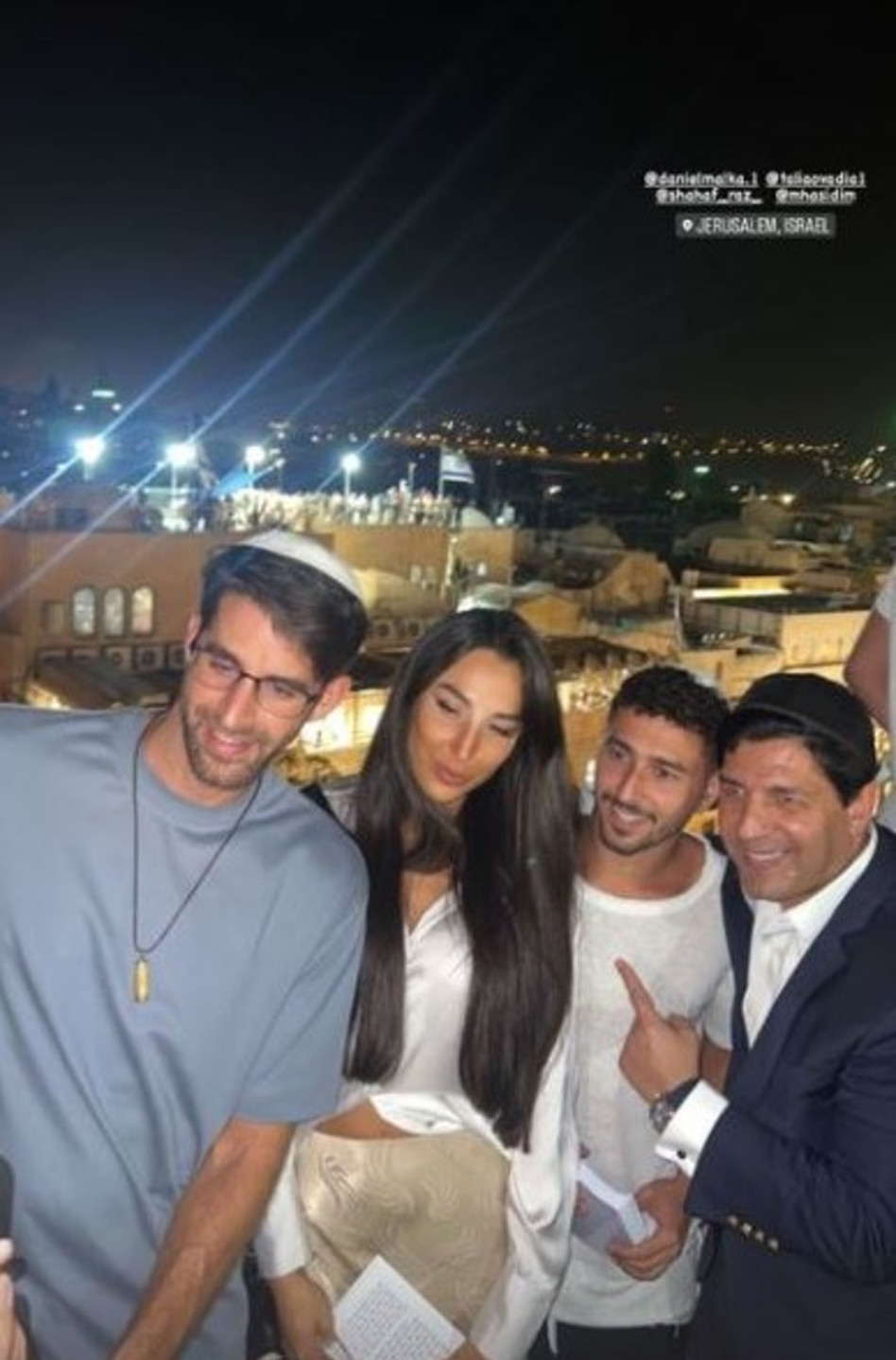 הרב מרדכי חסידים, דניאל מלכה, טליה עובדיה, שחף רז (צילום: צילום מסך אינסטגרם)