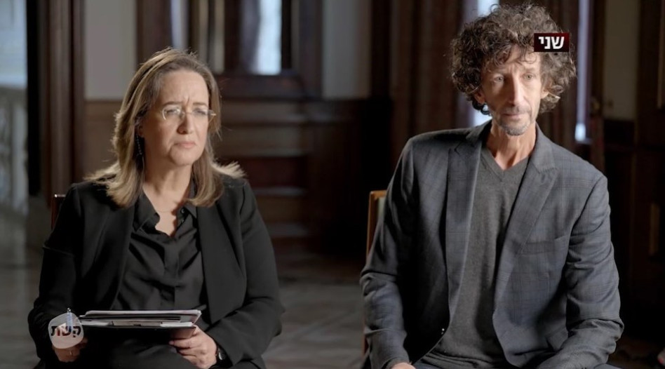 אילנה דיין ואיתי אנגל בריאיון עם זלנסקי (צילום: באדיבות קשת 12)