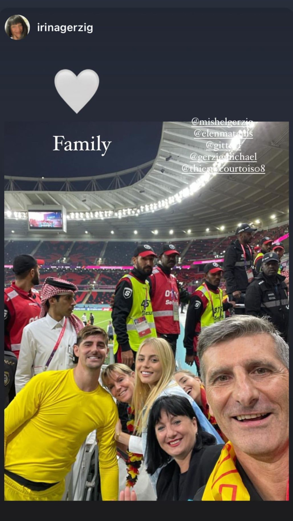 משפחת גרציג וטיבו קורטואה במונדיאל (צילום: צילום מסך אינסטגרם)