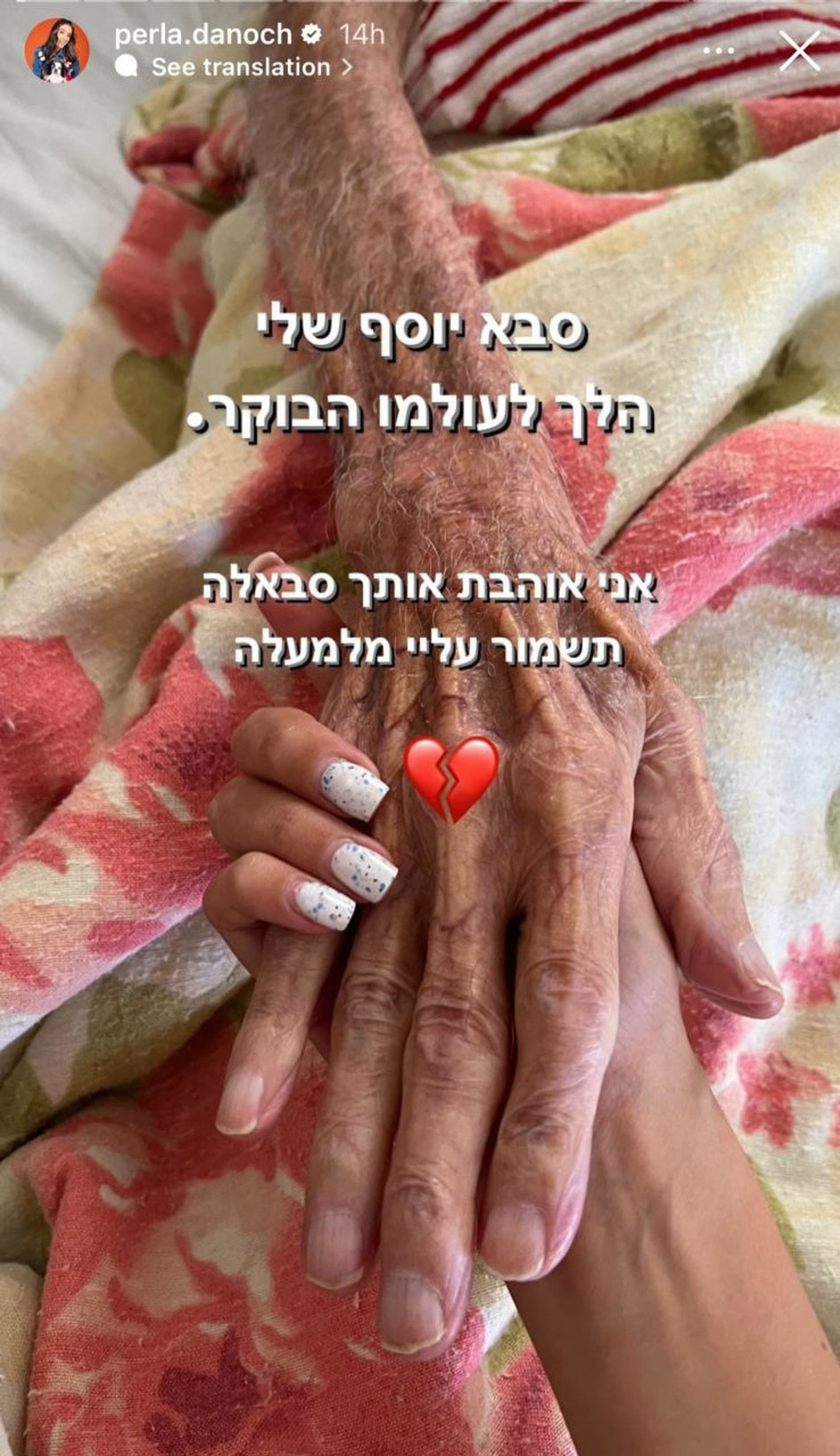 פרלה דנוך (צילום: צילום מסך אינסטגרם)