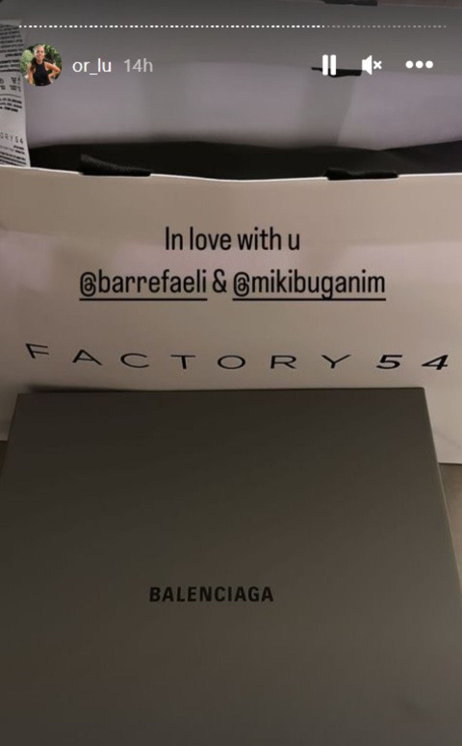 המתנה של בר רפאלי ומיקי בוגנים (צילום: צילום מסך אינסטגרם)