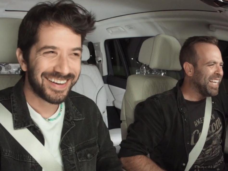 רן דנקר ואודי כגן, ''קארפול קריוקי'' (צילום: צילום מסך כאן 11)