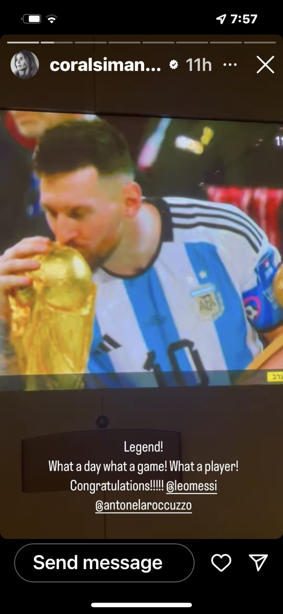 הסטורי של קורל (צילום: צילום מסך אינסטגרם)