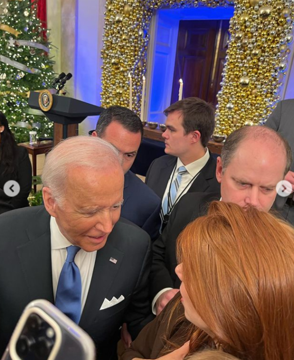 מאיה ורטהיימר ונשיא ארצות הברית ג'ו ביידן (צילום: צילום מסך אינסטגרם)