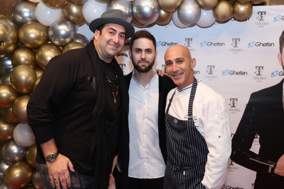 השף צ'רלי פדידה, אור גפן, קובי מאור (צילום: איציק בירן)