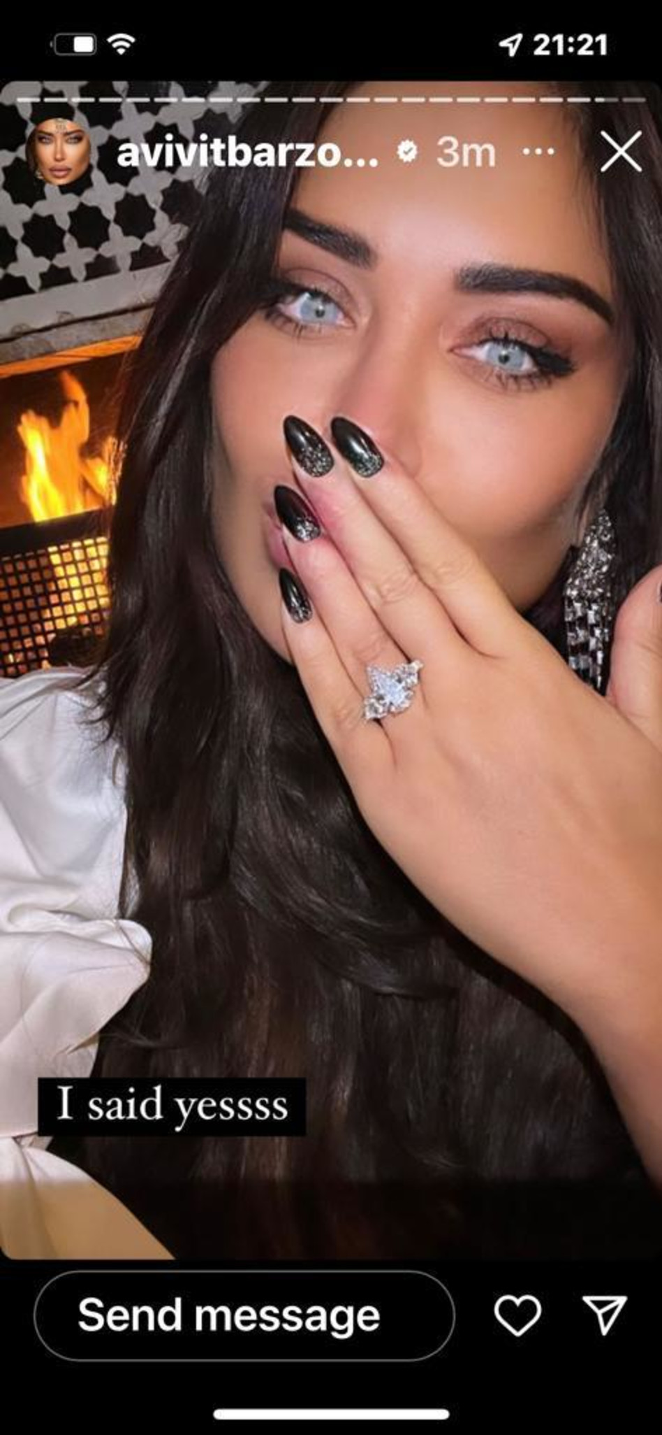 אביבית בר זוהר מאורסת (צילום: צילום מסך אינסטגרם)