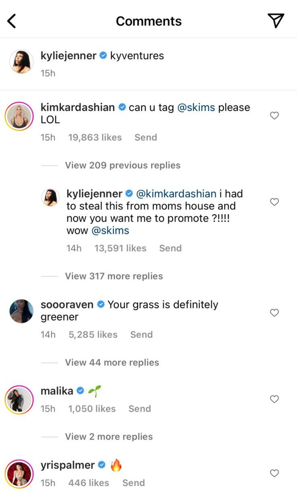 Not tagged at the end.  Kylie stings Kim (Photo: Instagram screenshot)