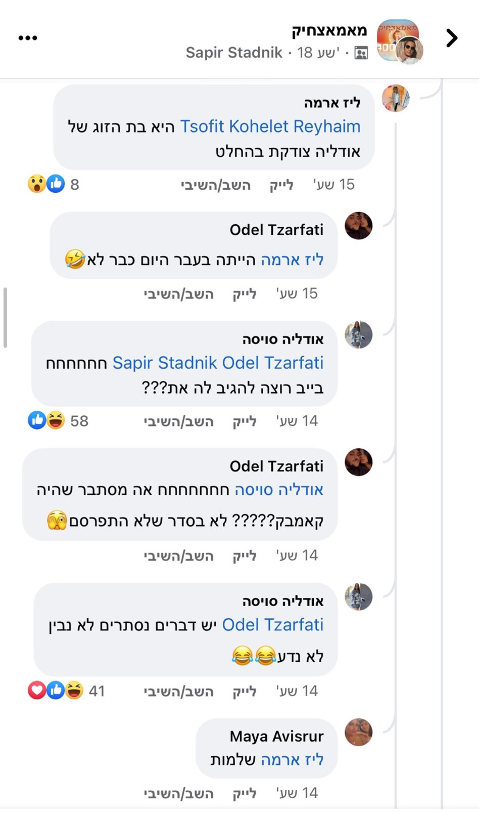 אודליה וספיר בקאמבק (צילום: צילום מסך פייסבוק)