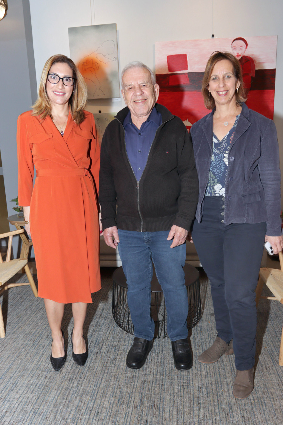 נורית הראל, אלי פישר ויסמין נחום (צילום: ענת מוסברג)