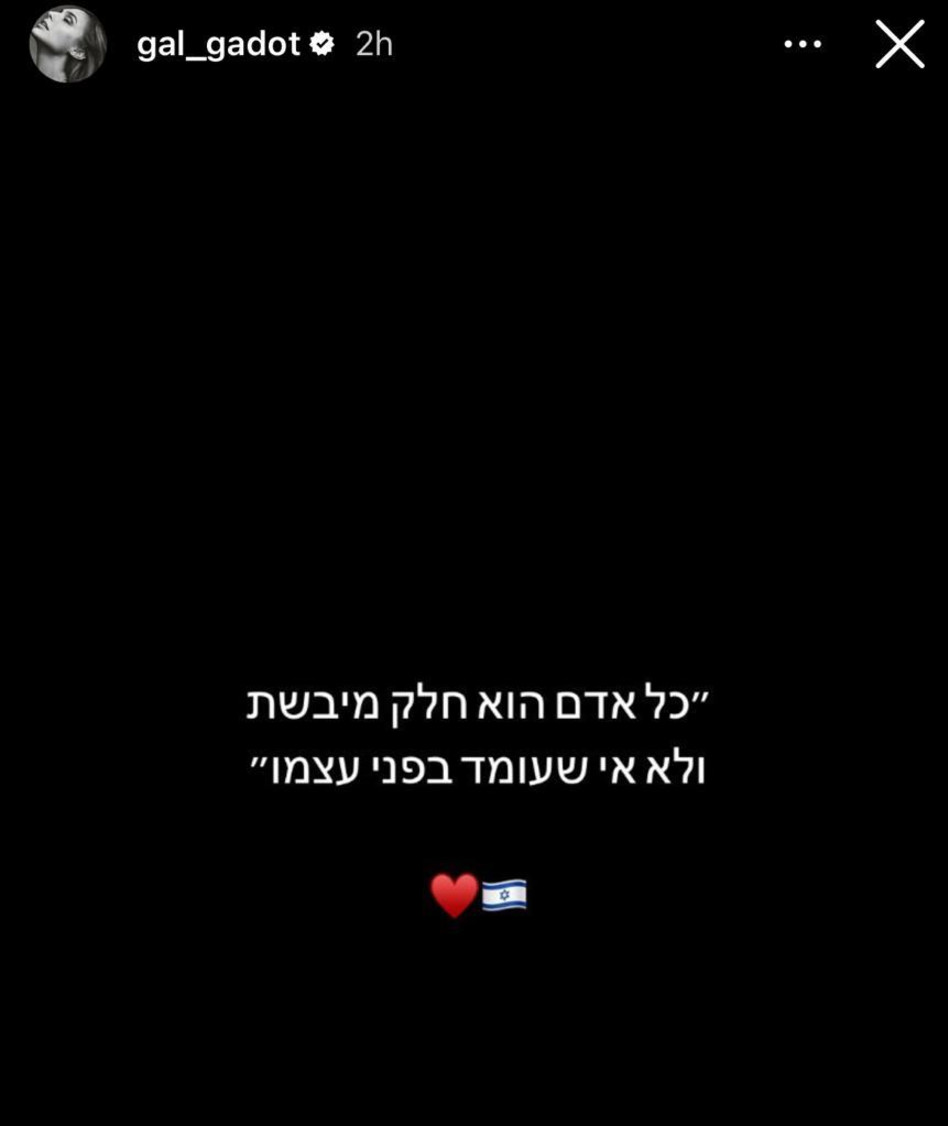 גל גדות מגיבה לנאום הנשיא הרצוג (צילום: צילום מסך מתוך אינסטגרם)