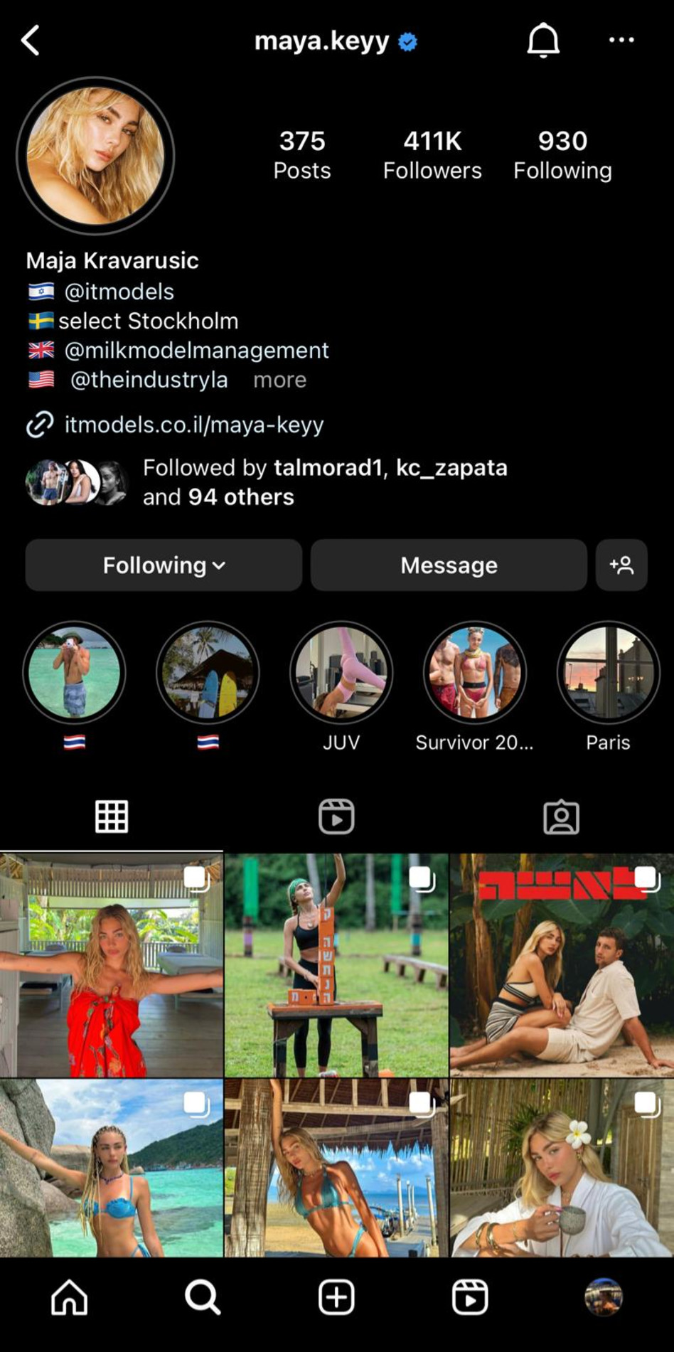האינסטגרם של מאיה קיי (צילום: צילום מסך אינסטגרם)