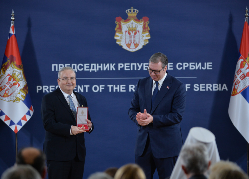  אלכסנדר ווצ'יץ' ואלכסנדר ניקוליץ'  (צילום: נשיאות רפובליקת סרביה)