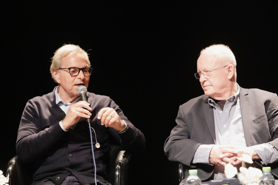 דן לאור ואמנון דיק (צילום: יעל צור)