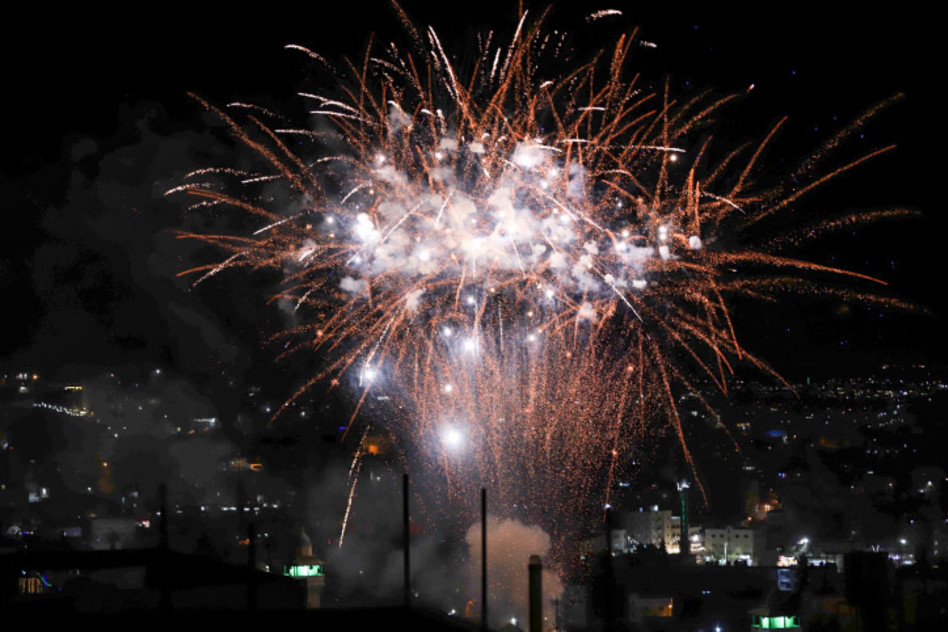 זיקוקים ביום העצמאות (צילום: וויסאם חשלמון, פלאש 90)