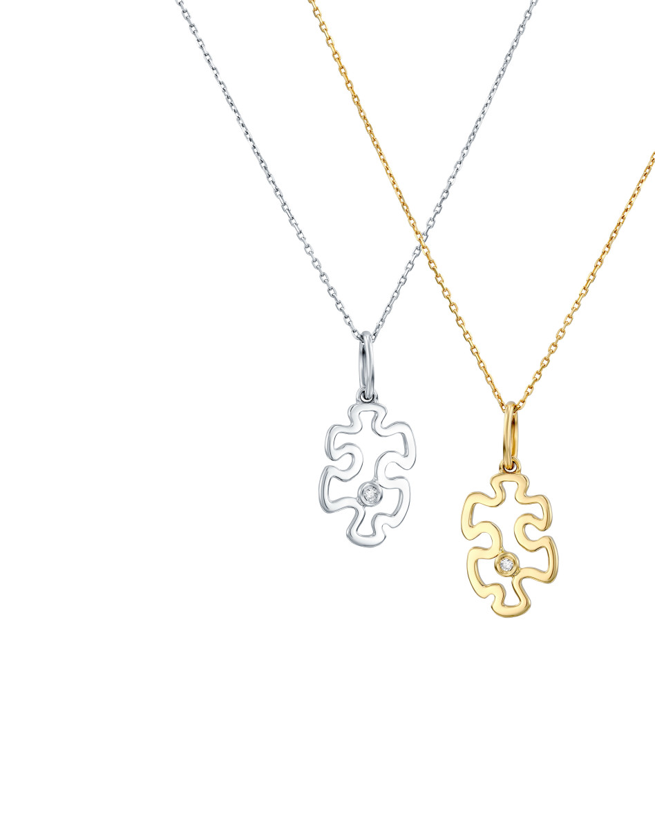 שרשת תליון אלוט זהב צהוב ויהלום 1950 שקלים, כסף ויהלום 690 שקלים (צילום: אורי לבני)