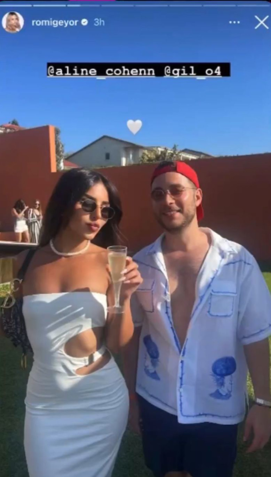 גיל עופר ואלין כהן (צילום: צילום מסך אינסטגרם)