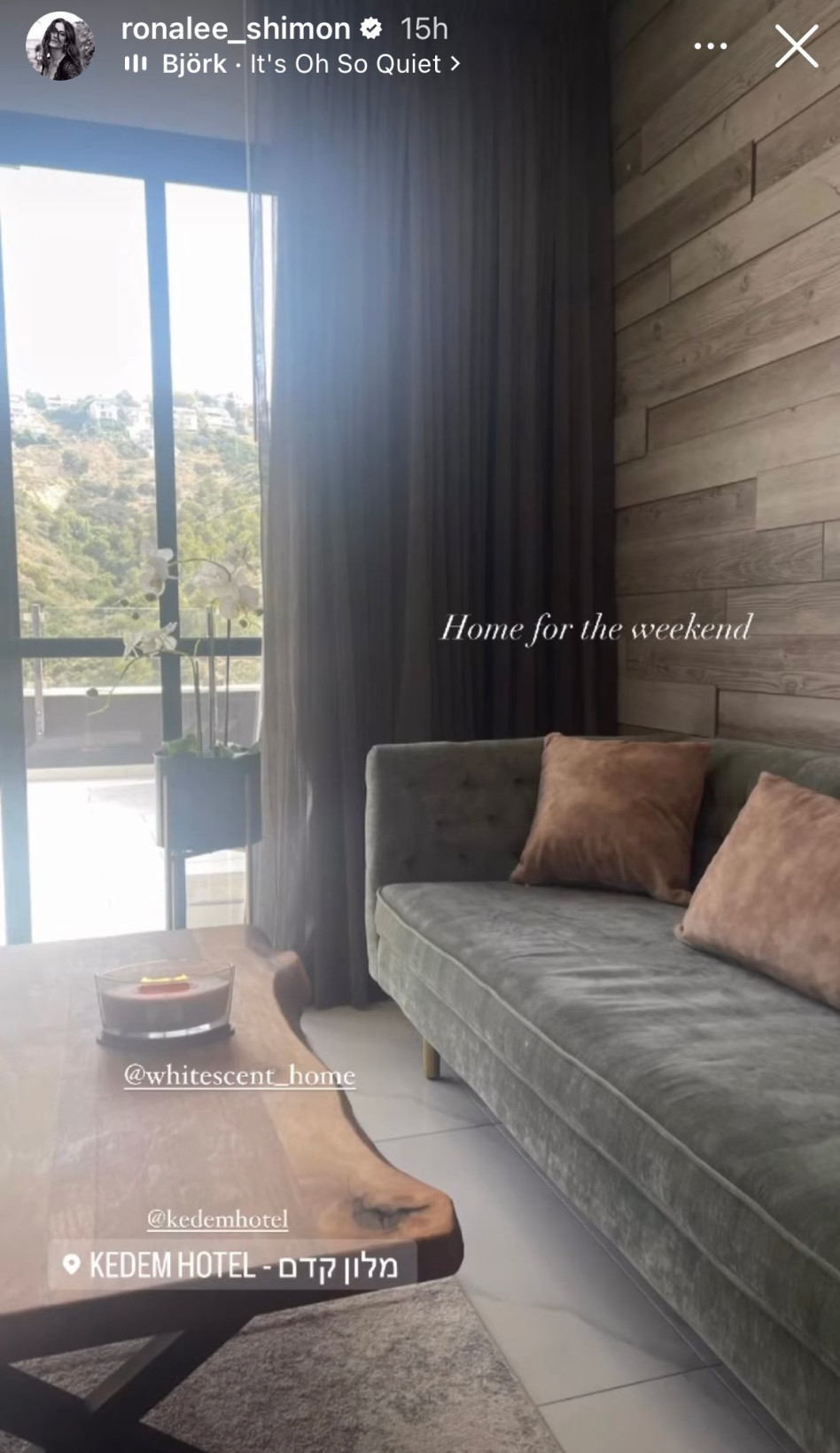 סטטיק ורונה לי שמעון בחופשה זוגית בצפון  (צילום: צילום מסך אינסטגרם)